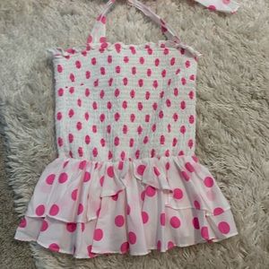 DO+BE Pink polka dot top